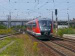 Ein Desiro von Erfurt Hbf erreicht Nordhausen auf Gleis 2.